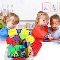 Lumsburry 59 esponjas de aprendizaje temprano para niños, kit de mini pinceles de pintura con 26 alfabetos ingleses, herramientas de dibujo (con delantal y caja) - Arteztik
