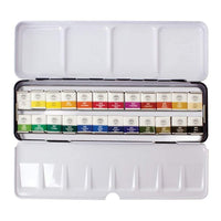Mungyo Professional Half Pan Size Water Colors Set in Tin Case/Paleta de mezcla integral en la tapa (48 colores)-Limited Edition - Arteztik