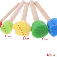 5 esponjas de pintura, cepillo de espuma, esponja de espuma, juguetes para niños, diseño colorido DIY juguetes de madera Graffiti herramientas mango - Arteztik