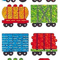 Bulk rollo pegatinas prismático, Mini tren coches (50 se repite) - Arteztik