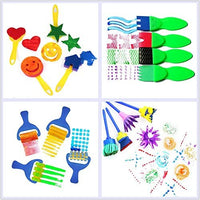 Lumsburry 59 esponjas de aprendizaje temprano para niños, kit de mini pinceles de pintura con 26 alfabetos ingleses, herramientas de dibujo (con delantal y caja) - Arteztik
