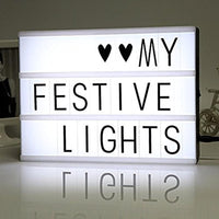 Caja de luz cinematográfica iluminada hasta 280 letras y emojis, caja de luz de cine tamaño A4 con caja de luz creativa para fiesta decorativa (blanco, A4) - Arteztik

