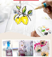 Jinzi - Pintura para vidrieras con base de laca para pintura de cristal teñido superior, pintura permanente para ventana (12 colores x 0.84 fl oz) - Arteztik
