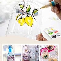Jinzi - Pintura para vidrieras con base de laca para pintura de cristal teñido superior, pintura permanente para ventana (12 colores x 0.84 fl oz) - Arteztik