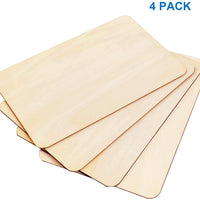 Worown - 4 piezas de madera sin acabar, rectángulos de madera de 12.0 x 8.0 in para construcción de mini casa, modelo de placa de madera, modelo arquitectónico y otro proyecto artesanal hecho a mano - Arteztik