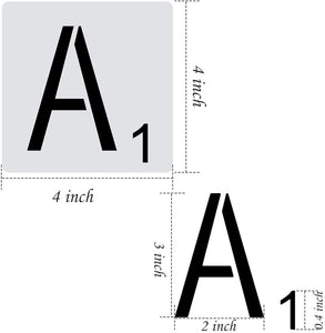 Letter Stencils for Painting on Wood, 4 Inch Alphabet Stencils Reusable Upper Letter Stencils Font Art Craft Templates for Wood, Wall, Fabric, Chalkboard - Arteztik