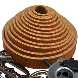Correas de piel TOFL para artesanías, 4 onzas 1/6" de grosor, 1/2" de ancho y 72" de largo - Arteztik