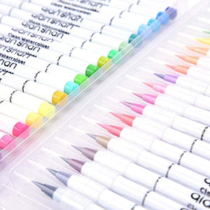 qianshan 48 colores real pincel marcadores con paleta – suave flexible punta de pincel, profesional acuarela pincel bolígrafos para adultos libros de colorear pintura dibujo Manga bocetos caligrafía escritura - Arteztik