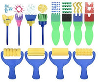 Easylife 59 herramientas de pintura para niños, incluye pinceles, plantillas de pintura, soportes de lavado de bolígrafos, moldes de impresión, juguetes pintados y paletas, pintura divertida y aprendizaje temprano para niños - Arteztik
