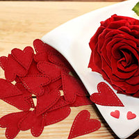 Willbond - 300 pegatinas de fieltro con forma de corazón para el día de San Valentín, Rojo - Arteztik