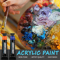 FIXSMITH - Juego de 12 paneles de pintura acrílica de calidad de artista, 24 colores/tubos (0.7 fl oz) - Arteztik