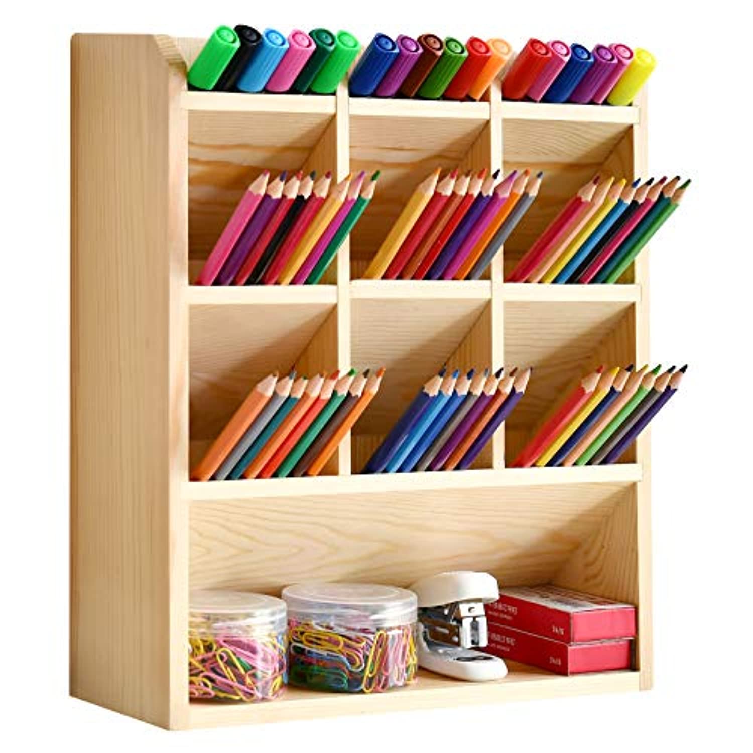  Soporte para libros de madera de escritorio, estantería,  estantería, suministros de oficina, organizador de escritorio de madera,  estante de almacenamiento para estantería del hogar (color: B) : Hogar y  Cocina