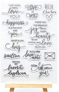 Welcome to Joyful Home - Sello transparente con texto en inglés "I Love You Mail Sentiment para decoración de tarjetas y álbumes de recortes - Arteztik
