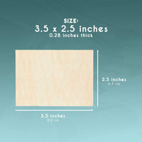 Recortes de madera Juvale para manualidades, rectángulo de madera (3.5 x 2.5 in, 36 unidades) - Arteztik
