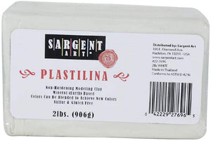 Arcilla de modelado Sargent Art Plastilina, 2 libras, color blanco (el embalaje puede variar) - Arteztik