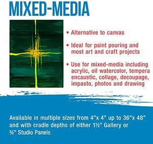 U.S. Art Supply - Tableros de madera de abedul, 16.0 x 20.0 in, base de 1.5 in de profundidad (paquete de 2) lienzos de pared de madera para artistas – Pintura de medios mixtos, acrílico, aceite, etc. - Arteztik