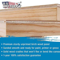 U.S. Art Supply - Tableros de madera de abedul de 7.9 x 15.7 in para paneles de pintura, cuna de 0.7 in de profundidad (paquete de 3) - Lienzo de pared de madera para artistas - Pintura para manualidades mixtas, acrílico, aceite, acuarela, encáustico - Arteztik