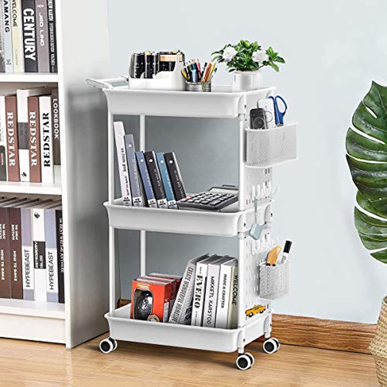 Carrello Portatile Per Arte E Crafts In Legno - Organizzatore Con Ruote - Foto 2