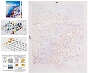 BANLANA - Kit de pintura por números para adultos con marco de madera, 16.0 x 20.0 in, enmarcado, para adultos - Arteztik