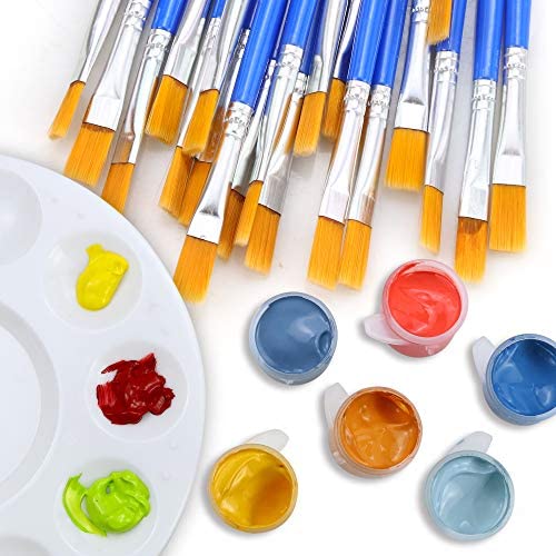 AROIC 10pack Acrylic Paint Brush Set, 1 Packs / 10 pcs Watercolor Brushes  Painting Brush Nylon Hair Brushes for All Purpose Oil Watercolor Pa