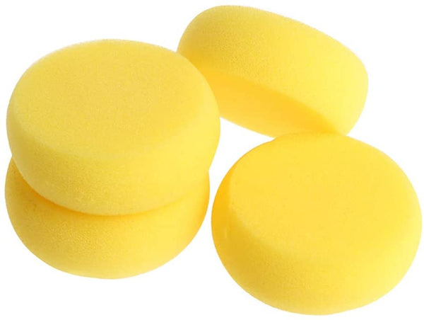 Ruwado 6 Pcs Yellow Painting Sponge Foam Round 2.9 Inch Synthetic Artist Watercolor Sponges for Craft Art Project Clay Cleaning Synthetic Painting Ceramic Wall - Arteztik