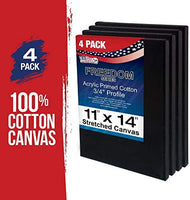 US Art Supply 11 x 14 inch Calidad Profesional sin ácidos Perfil lona 6-Pack – 3/4 12 onza PRIMED Gesso – (1 Full Caso de 6 Individuales Lienzos) - Arteztik
