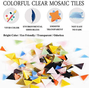 Csdtylh 1000 piezas de mosaico de colores mezclados mosaico de vidrio piezas para decoración del hogar o bricolaje manualidades, cuadrado (forma mixta) - Arteztik