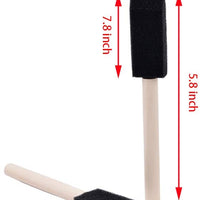 Royee 7 esponjas de pintura de espuma con mango de madera, color negro, 1 pulgada, herramientas de pintura ligeras para acrílicos, manchas, desvanece, pintura, bricolaje, manualidades, accesorios para niños - Arteztik
