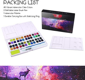 Kits de pintura de acuarela para niños, kits de pintura de colores premium, conjuntos de pintura profesional con 2 pinceles de acuarela, paleta, y estuche de almacenamiento, suministros de arte para pintar regalos para adultos, adolescentes (24 colores) - Arteztik