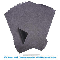 Selizo - 100 hojas de papel de trazado de transferencia de carbono negro para copiar papel gráfico de grafito y trazar en relieve para grabado de madera, papel, lienzo - Arteztik