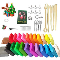 Juego de arcilla de moldeo de polímero de 24 colores con caja empaquetada, kit de arcilla para hornear para horno con 5 herramientas de escultura y 33 accesorios, 0.7 oz por bloque, gran bricolaje arcilla manualidades regalos - Arteztik
