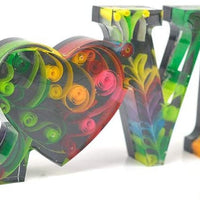 Ioffersuper - Molde de silicona para letras, diseño romántico - Arteztik