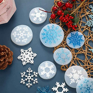 Moldes de resina de copo de nieve, moldes de fundición de silicona epoxi DIY Craft para hacer collar pendientes colgantes boda Navidad accesorios decoraciones, 11 piezas - Arteztik