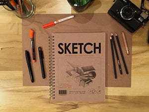 Cuaderno de bocetos de Ideación de diseño: libro de bocetos de papel premium para lápiz, tinta, rotulador, carbón vegetal y acuarela, ideal para arte, diseño y educación. - Arteztik