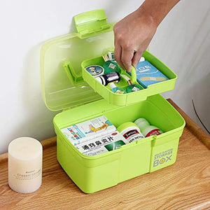 Kinsorcai Caja de almacenamiento de plástico de 11.0 in con bandeja extraíble, organizador multiusos y estuche de almacenamiento para arte y cosméticos (verde) - Arteztik