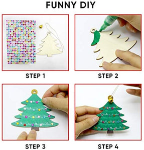 50 adornos de madera sin terminar para decoración navideña y manualidades, 10 estilos de madera sin terminar para decoración de Navidad y manualidades - Arteztik