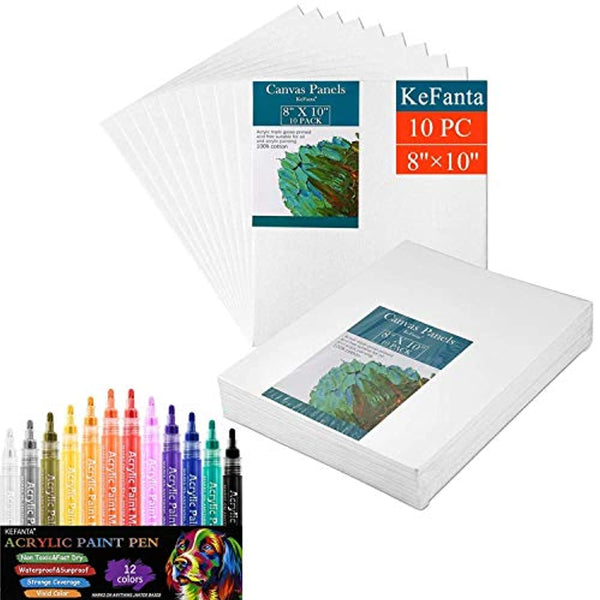  YRYM HT Painting Canvas Panels - 12 Pack 8 x 10 Inch