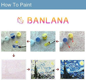 Pintura por números para adultos por Banlana, kit de pintura para adultos por números para principiantes en lienzo laminado de 16.0 x 20.0 in - Arteztik