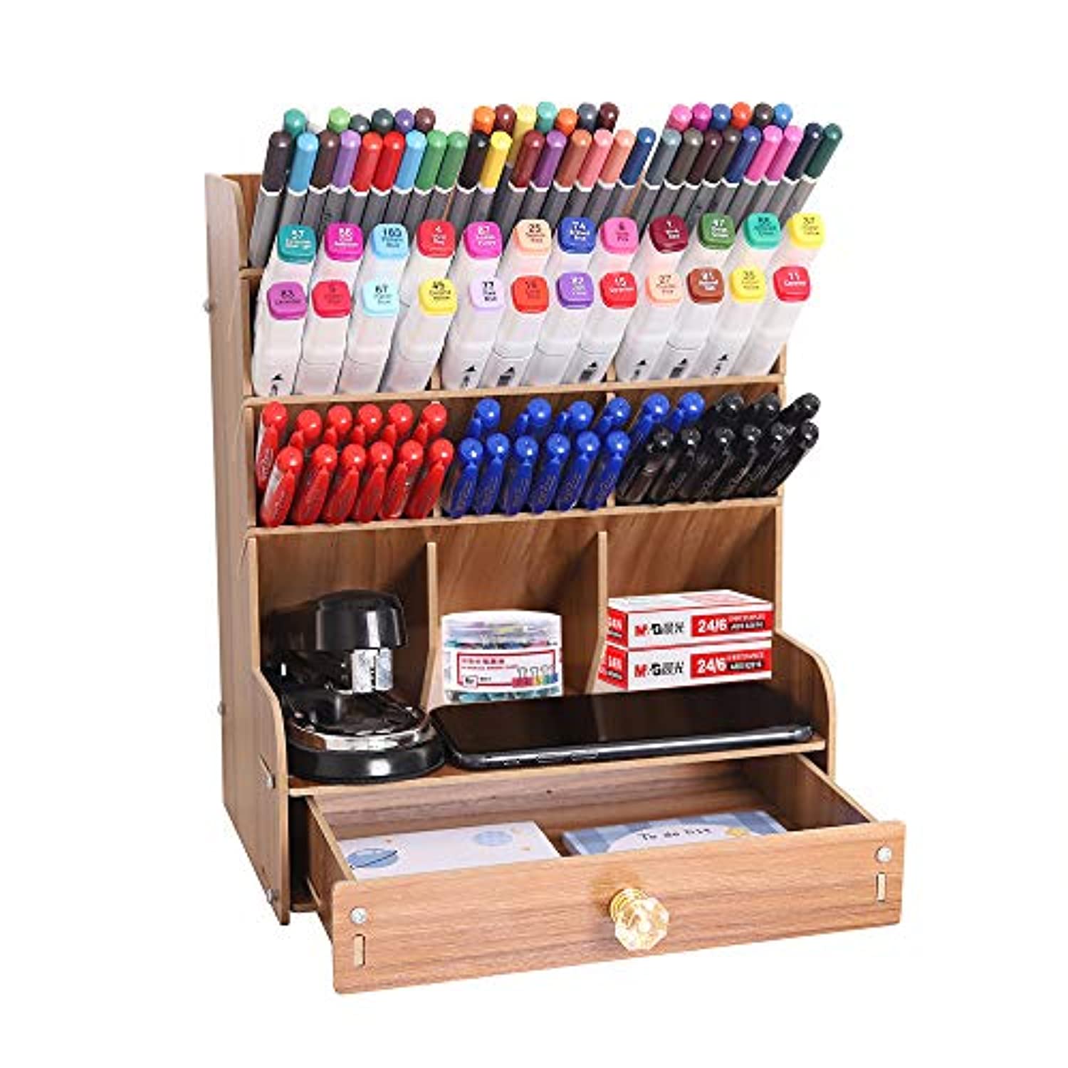 Colorations® Decora tu propio organizador de escritorio de madera, juego de  12, manualidades para niños, organizador premontado, crea diseños únicos y