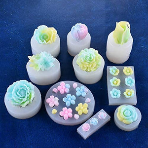 FineInno - Molde de resina de flores 3D de silicona moldes de fundición para manualidades, llavero, pendientes, joyería - Arteztik