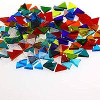 Azulejos de mosaico de azulejos de mosaico de vidrio manchado triángulo 0.6x0.6 pulgadas piezas de mosaico para decoración del hogar, manualidades de bricolaje, proyectos de mosaico - amarillo oscuro - Arteztik