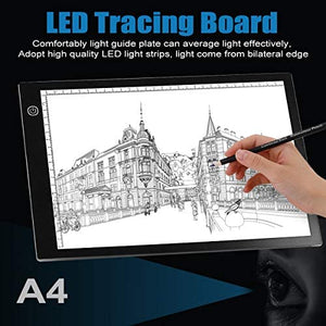 B4 LED Light Painting Pads,Portable LED Tracing Light Board,DIY Dimmable Light Brightness Table,Reutilizable B4 Scale Led Pads con soporte desmontable y clips. - Arteztik