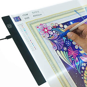 "Cheffort" - Tablero de luz LED A4 con brillo regulable para tabletas, con USB, ultradelgado, almohadilla de luz para pintura de diamantes, arte y manualidades, tatuaje para artistas, dibujos, dibujos, animación - Arteztik