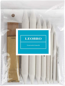 LEOBRO - Juego de 11 piezas de mezcla de artista y tortillón con 1 sacapuntas de papel de lija para dibujo de dibujo de estudiante - Arteztik