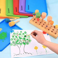 Boloniprod - Juego de 20 plantillas redondas de espuma con mango de madera, para muebles, manualidades, pintura, suministros de herramientas, herramientas de pintura, herramientas de pintura en 5 tamaños para niños - Arteztik
