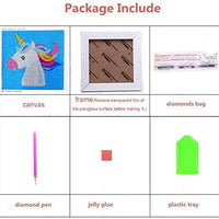 LAN WHALE Easy 5D Kit de pintura de diamante para niños, kit completo de pintura por número con marco de madera - Panda 6 x 6 pulgadas (rosa) - Arteztik