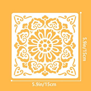 16 PCS Stencils for Painting on Wood Mandala Wall Stencils for Paint Large Pattern DIY Drawing Template for Letter Journal Rock Painting Art Projects, Reusable - Arteztik