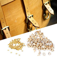 100 Sets Leather Rivets, Double Cap Rivet Tubular Crystal Inlay for DIY Leather Craft Purse Phone Case Chain Bag Repairs Decoration, 2 Colors(Gold) - Arteztik
