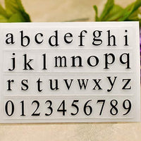 Kwan Crafts 4 hojas diferentes estilo alfabeto inglés mayúscula minúscula número de caja transparente sellos para hacer tarjetas decoración y bricolaje scrapbooking - Arteztik
