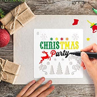 Plantillas de pintura huecas de Navidad Onlyoung – 16 plantillas reutilizables de plástico para dibujar pintura en aerosol, incluyendo árbol de Navidad, Papá Noel y reno (7 x 10.25 pulgadas) - Arteztik